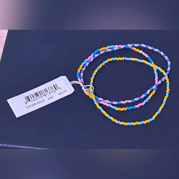 Set Of 3 GORJANA Miami Gigi Striped Stretch Fit Beaded Bracelets NWTS - Picture 9 of 10